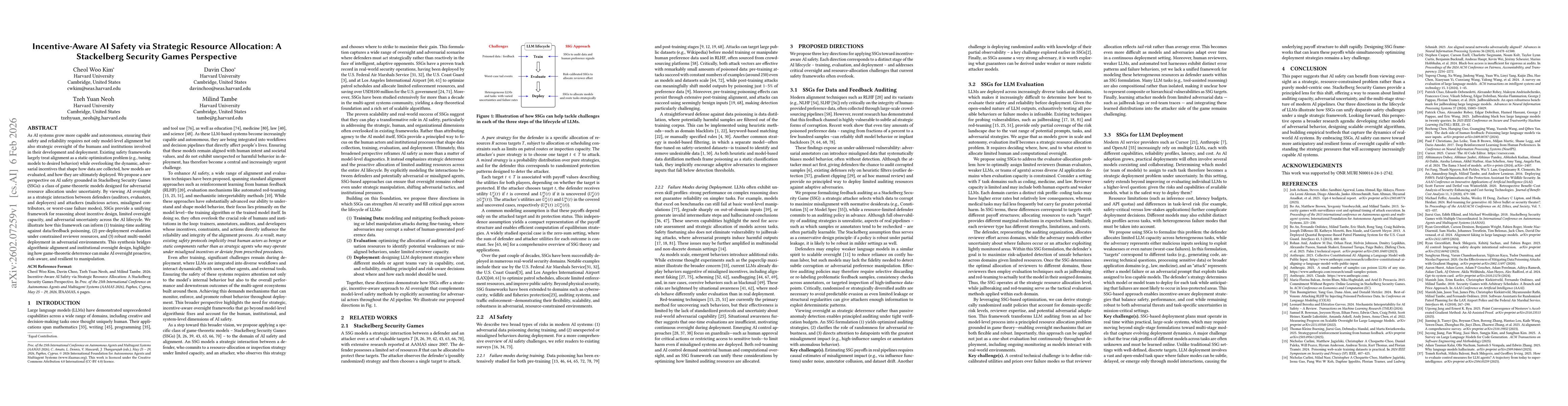 Thumbnail for Incentive-Aware AI Safety via Strategic Resource Allocation: A Stackelberg Security Games Perspective