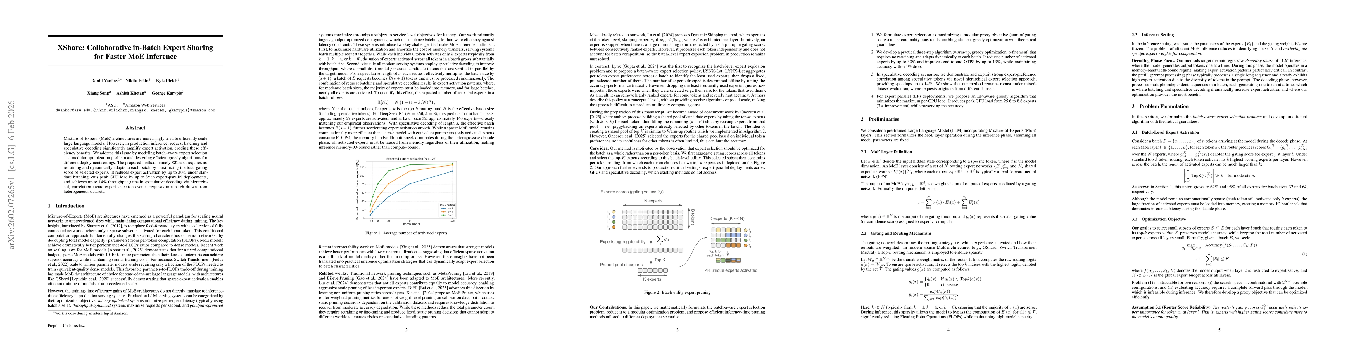 Thumbnail for XShare: Collaborative in-Batch Expert Sharing for Faster MoE Inference