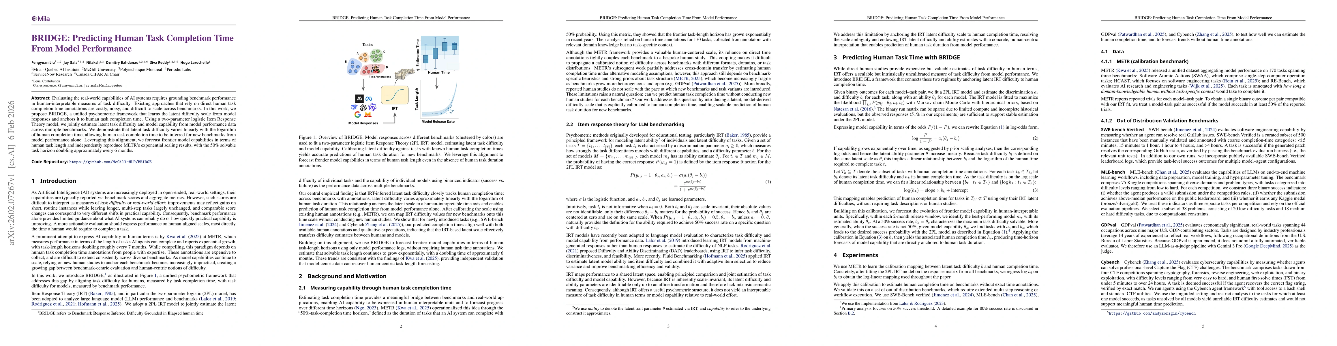 Thumbnail for BRIDGE: Predicting Human Task Completion Time From Model Performance