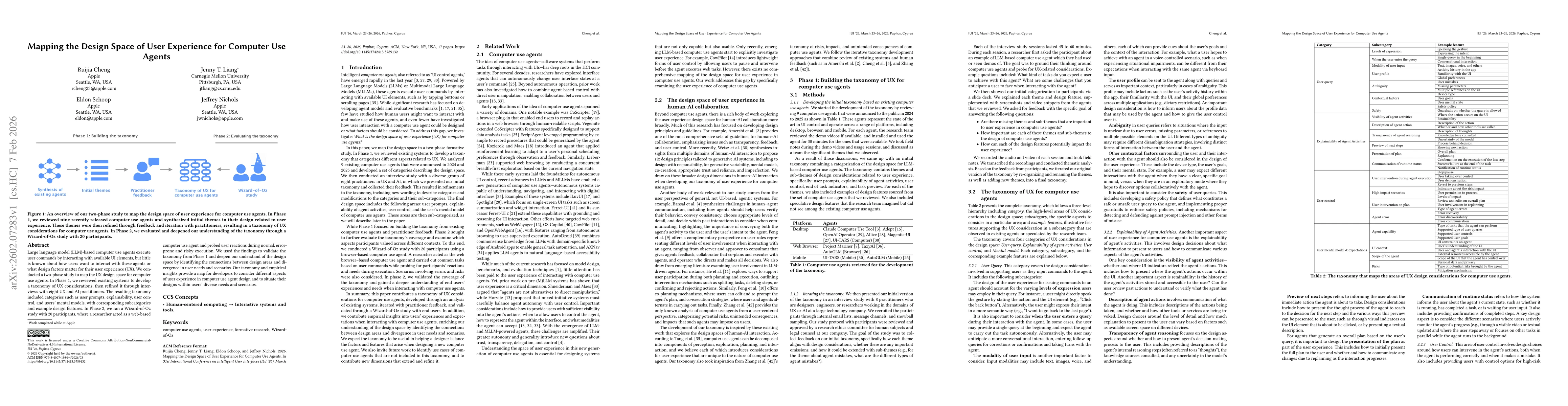 Thumbnail for Mapping the Design Space of User Experience for Computer Use Agents