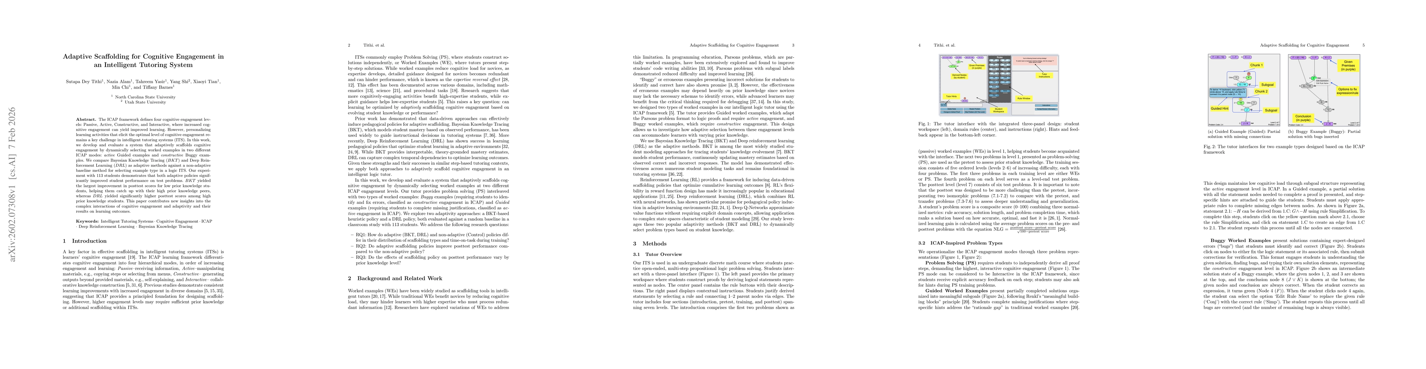Thumbnail for Adaptive Scaffolding for Cognitive Engagement in an Intelligent Tutoring System