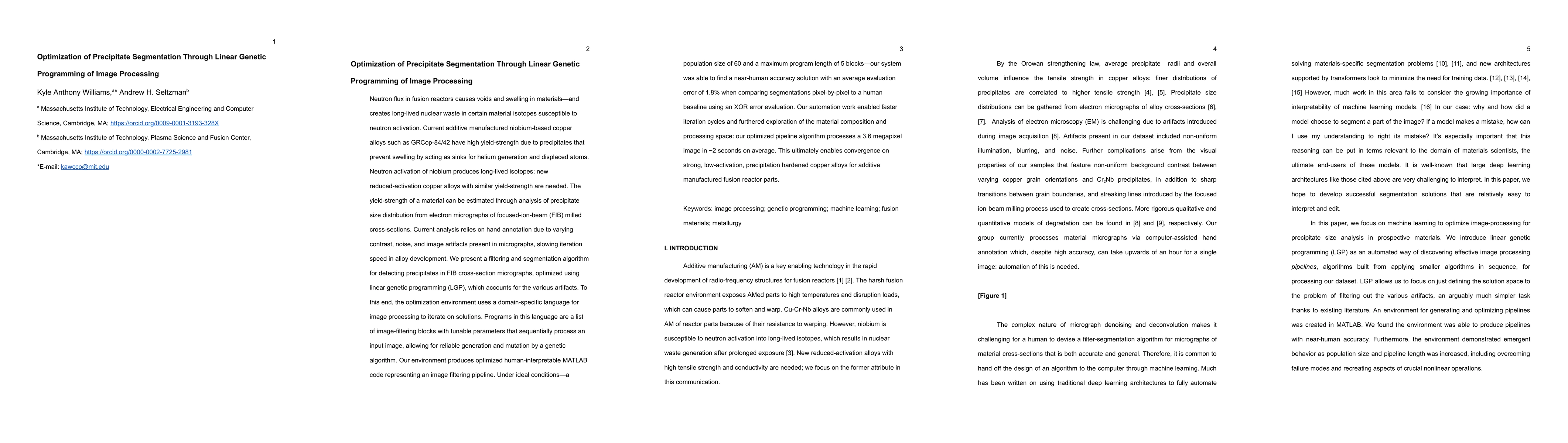 Thumbnail for Optimization of Precipitate Segmentation Through Linear Genetic Programming of Image Processing