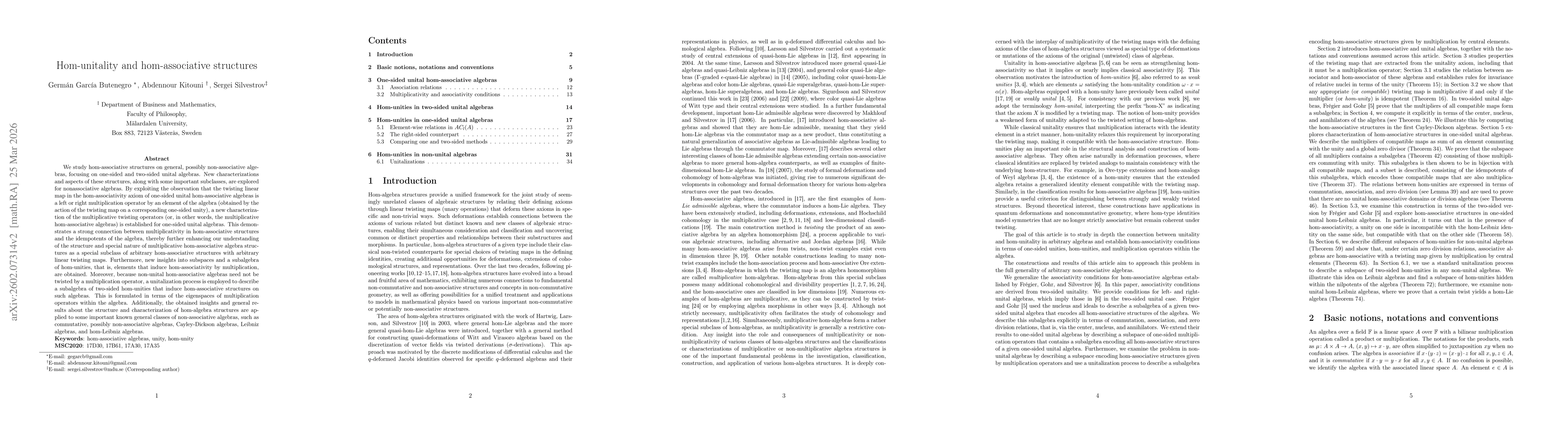 Thumbnail for Hom-unitality and hom-associative structures
