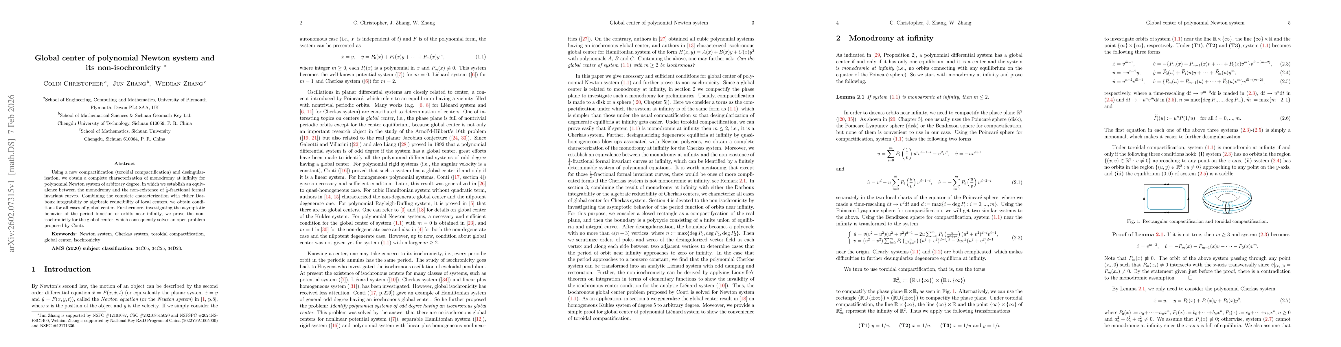 Thumbnail for Global center of polynomial Newton system and its non-isochronicity