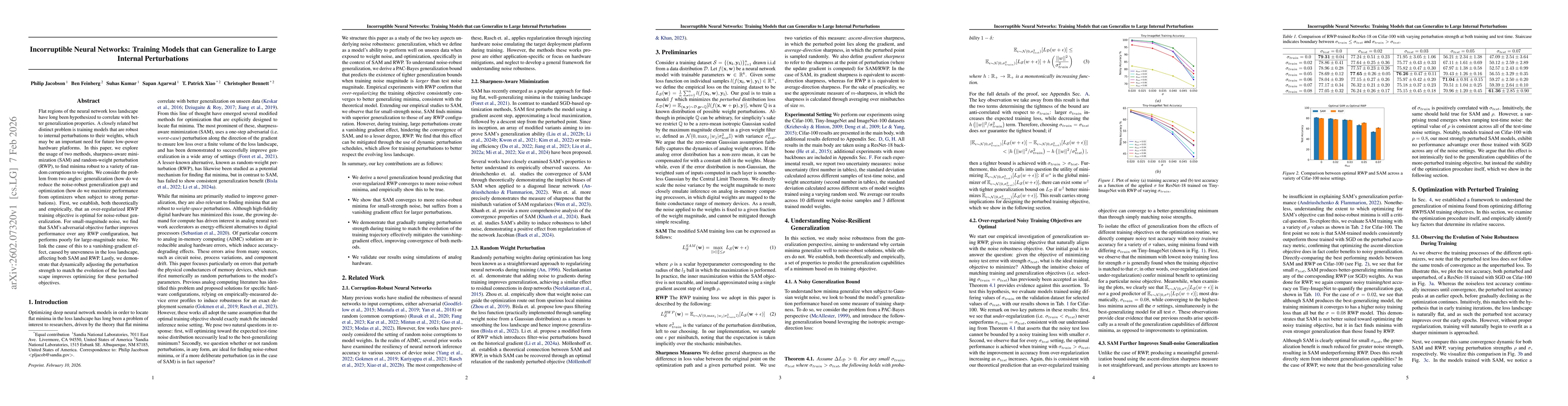 Thumbnail for Incorruptible Neural Networks: Training Models that can Generalize to Large Internal Perturbations