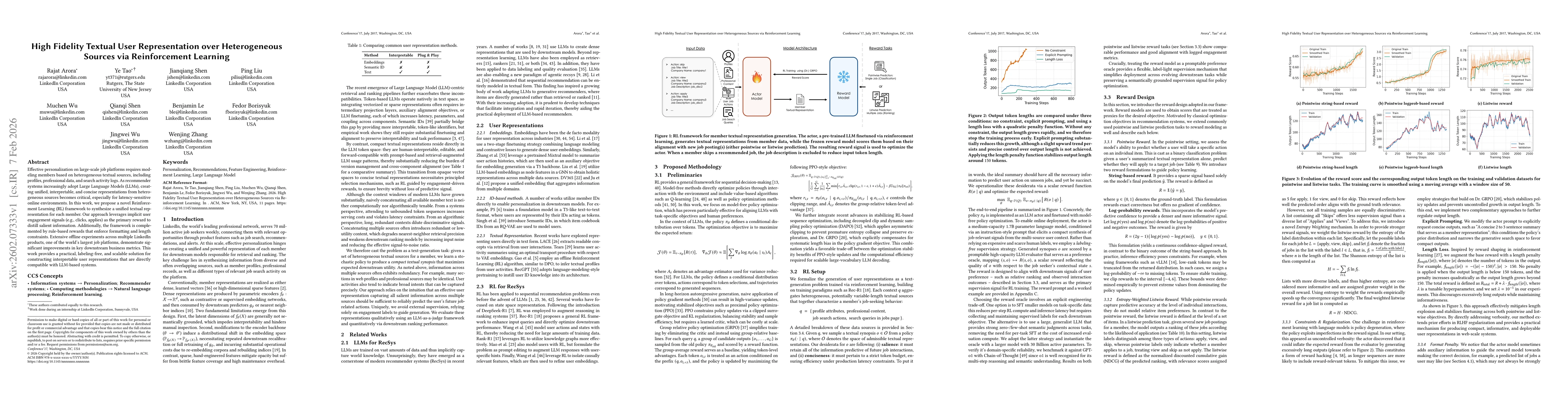 Thumbnail for High Fidelity Textual User Representation over Heterogeneous Sources via Reinforcement Learning