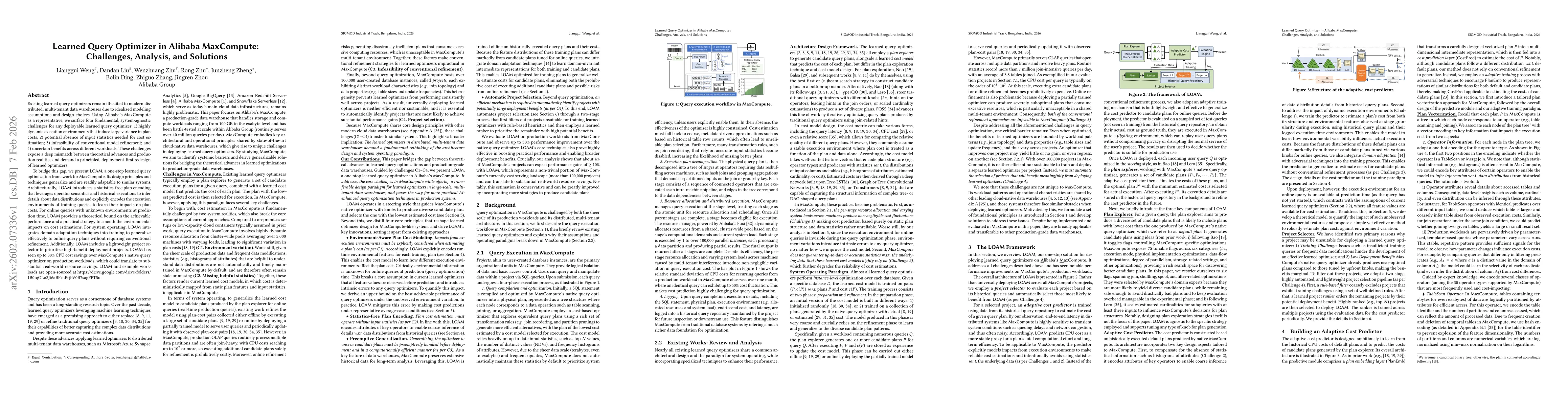 Thumbnail for Learned Query Optimizer in Alibaba MaxCompute: Challenges, Analysis, and Solutions