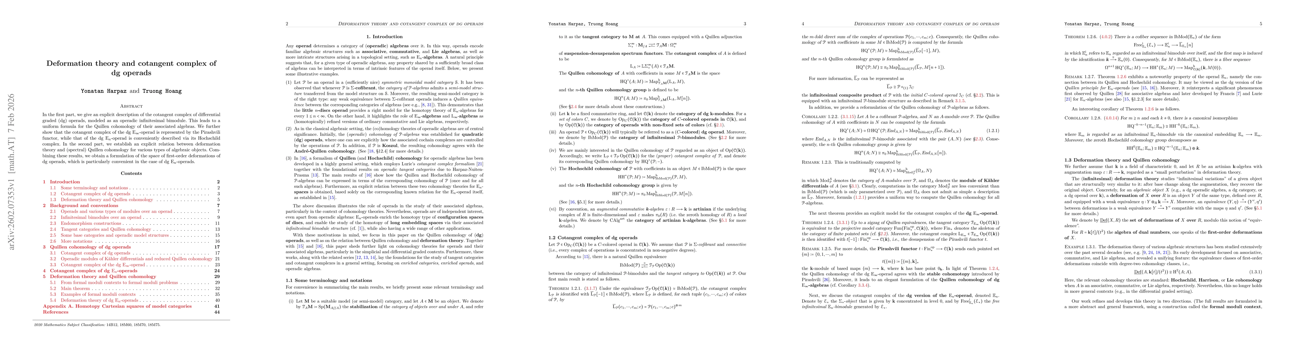 Thumbnail for Deformation theory and cotangent complex of dg operads