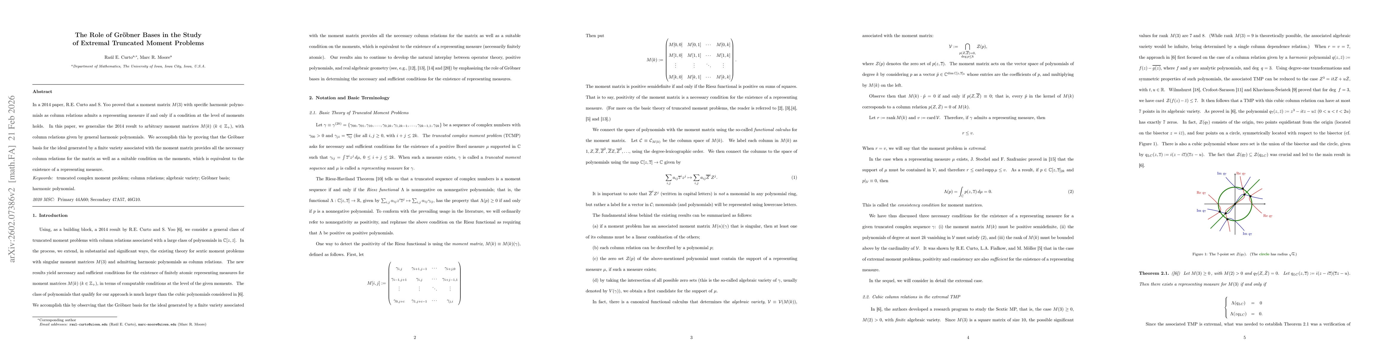 Thumbnail for The Role of Gröbner Bases in the Study of Extremal Truncated Moment Problems