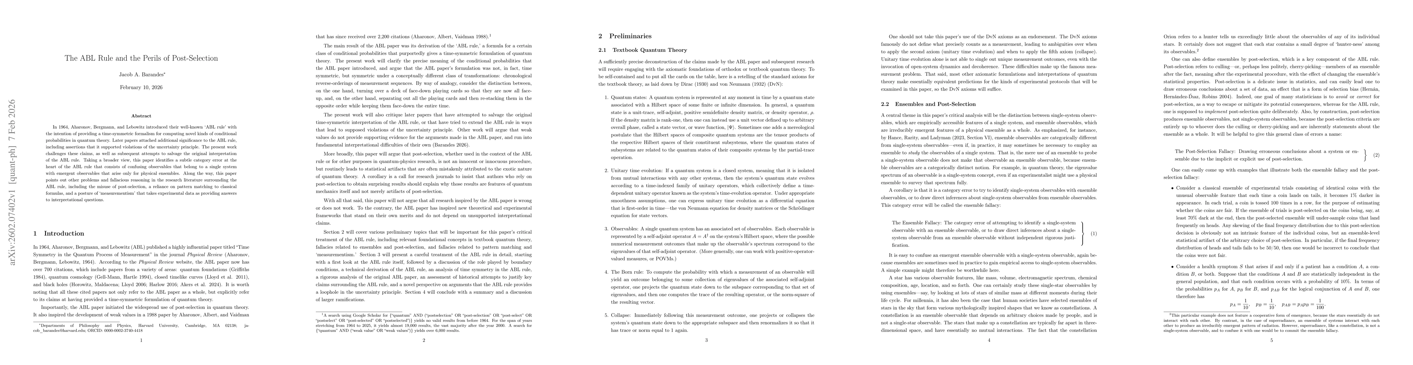 Thumbnail for The ABL Rule and the Perils of Post-Selection