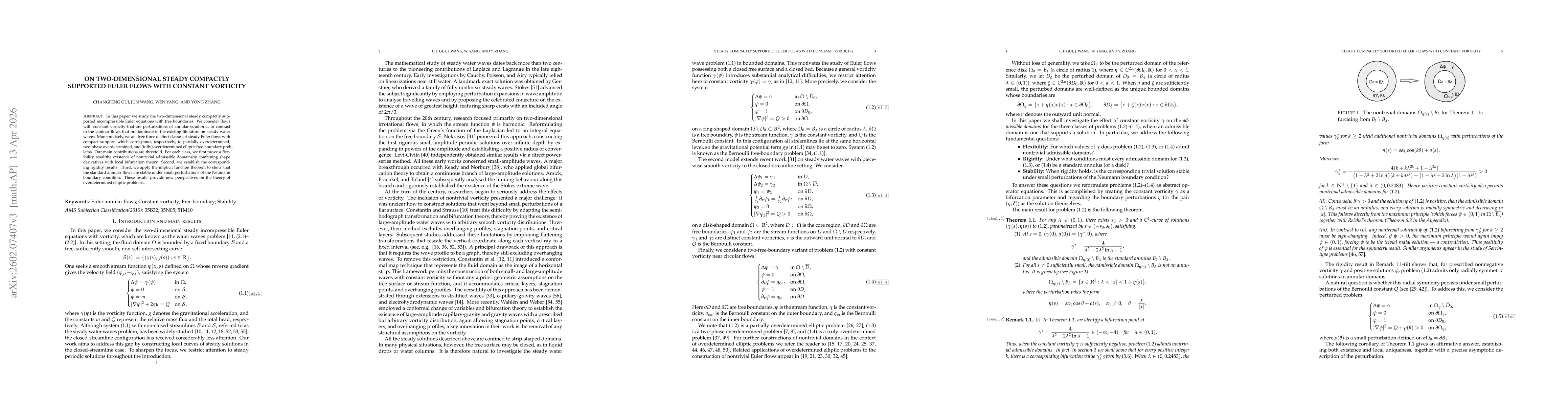Thumbnail for On two-dimensional steady compactly supported Euler flows with constant vorticity