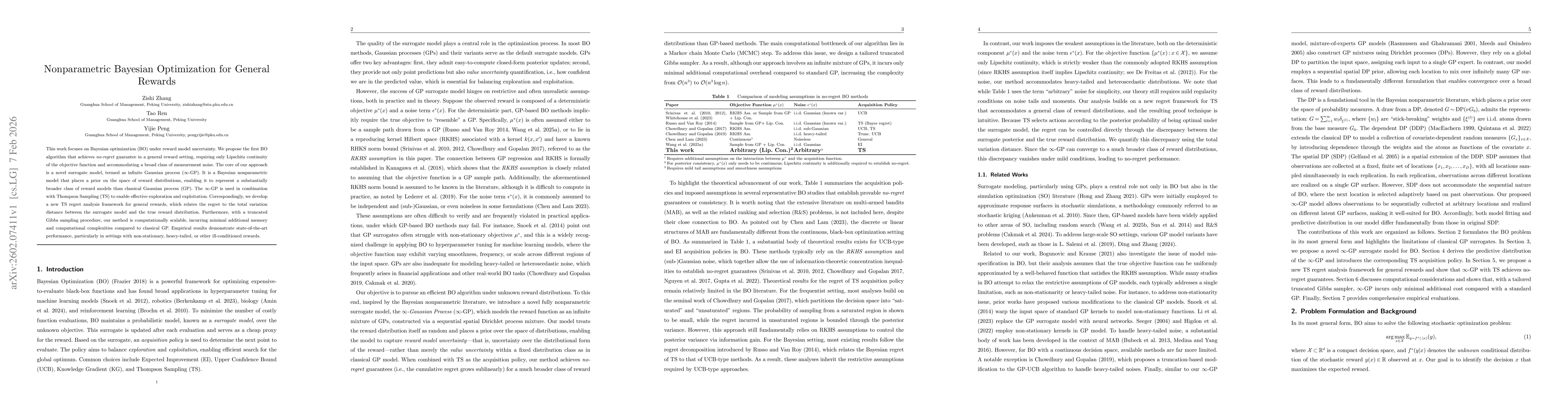 Thumbnail for Nonparametric Bayesian Optimization for General Rewards