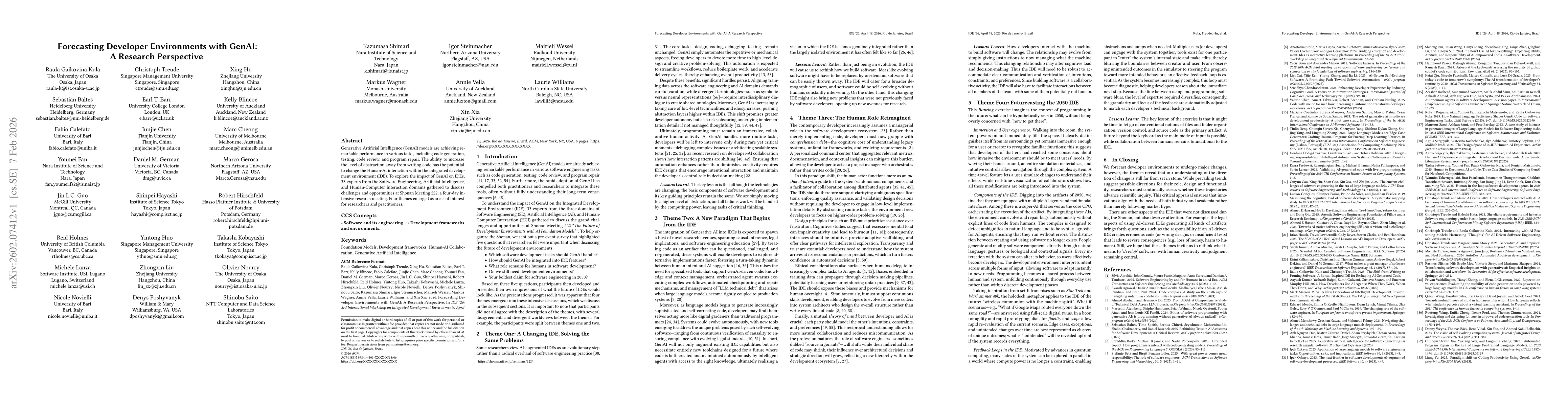 Thumbnail for Forecasting Developer Environments with GenAI: A Research Perspective