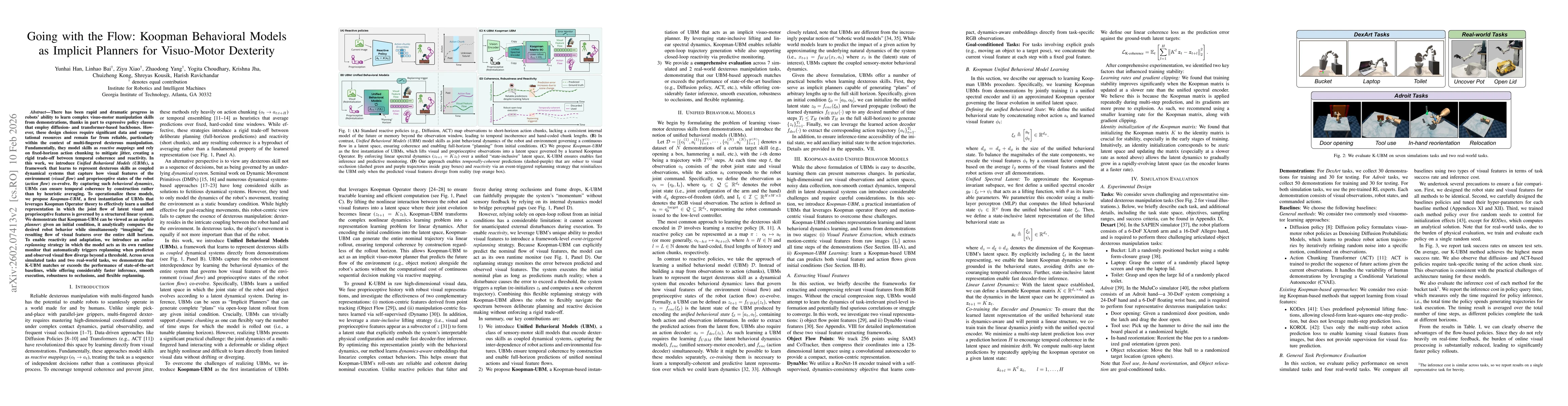 Thumbnail for Going with the Flow: Koopman Behavioral Models as Implicit Planners for Visuo-Motor Dexterity