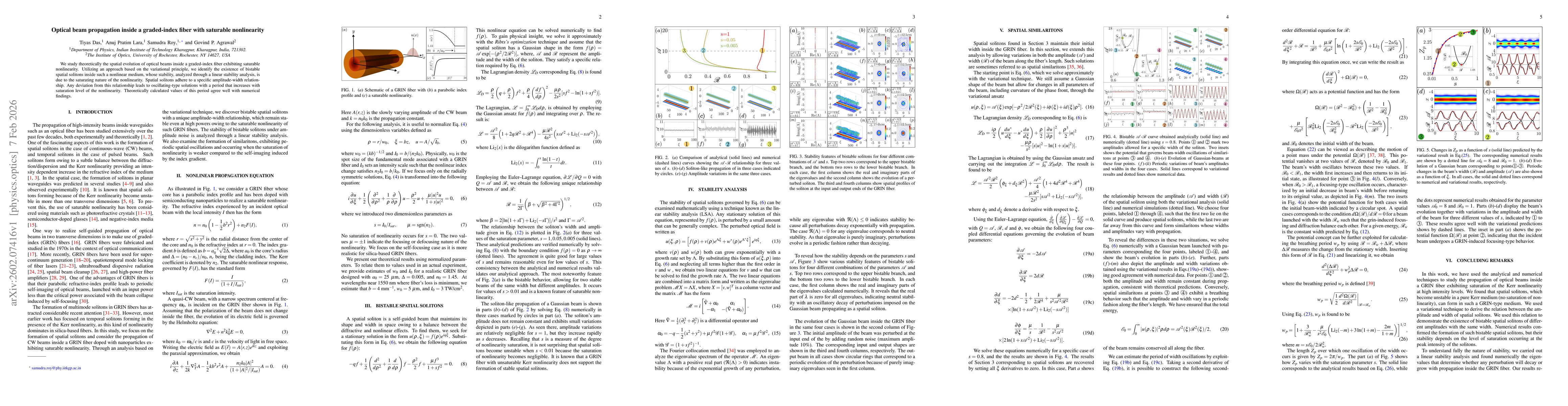 Thumbnail for Optical beam propagation inside a graded-index fiber with saturable nonlinearity