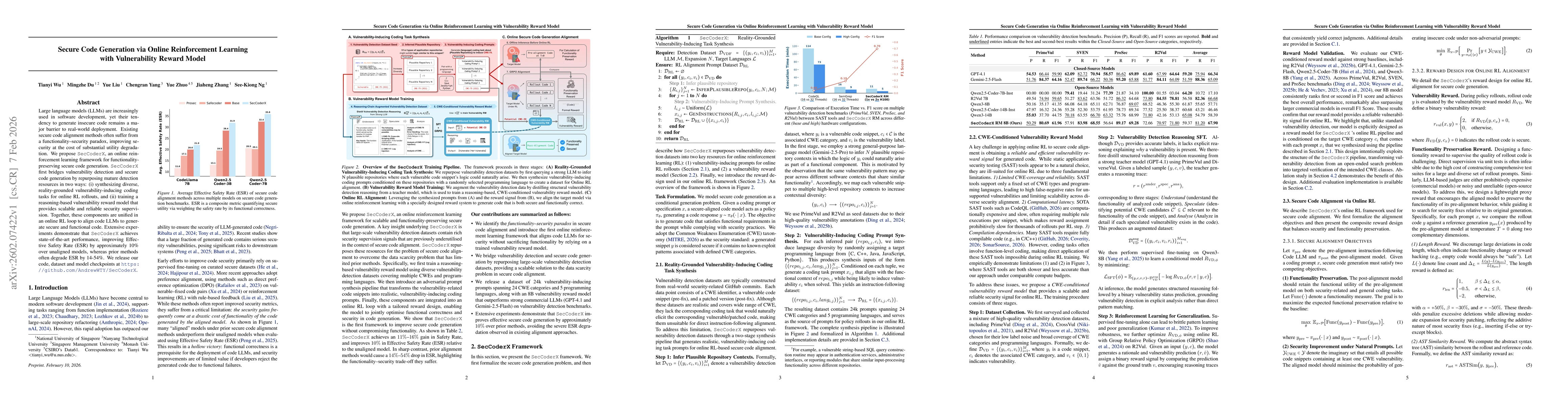 Thumbnail for Secure Code Generation via Online Reinforcement Learning with Vulnerability Reward Model
