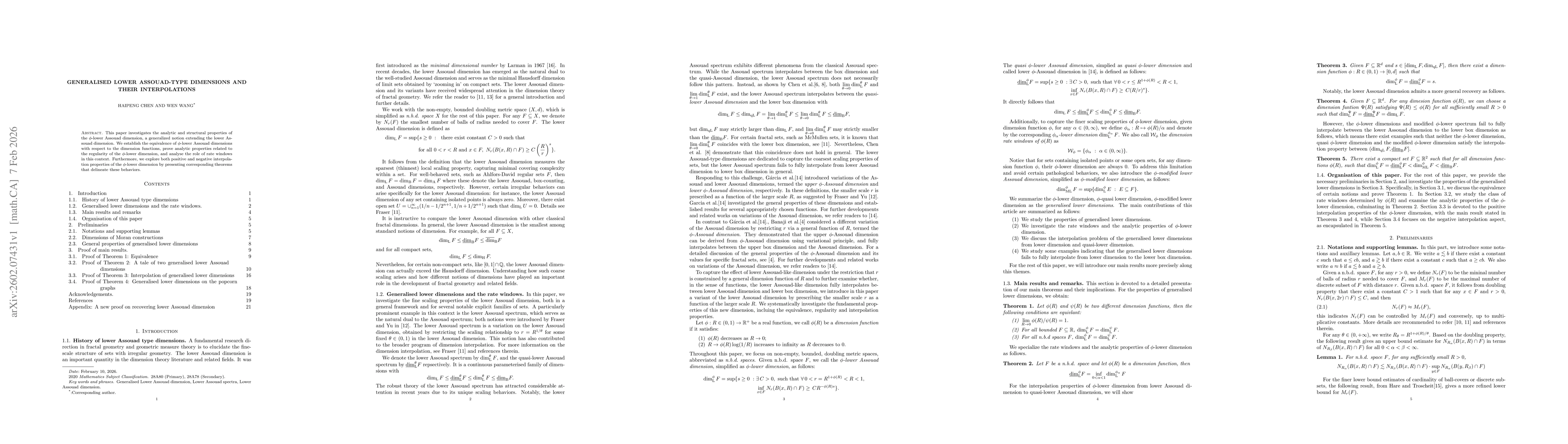 Thumbnail for Generalised lower Assouad-type dimensions and their interpolations