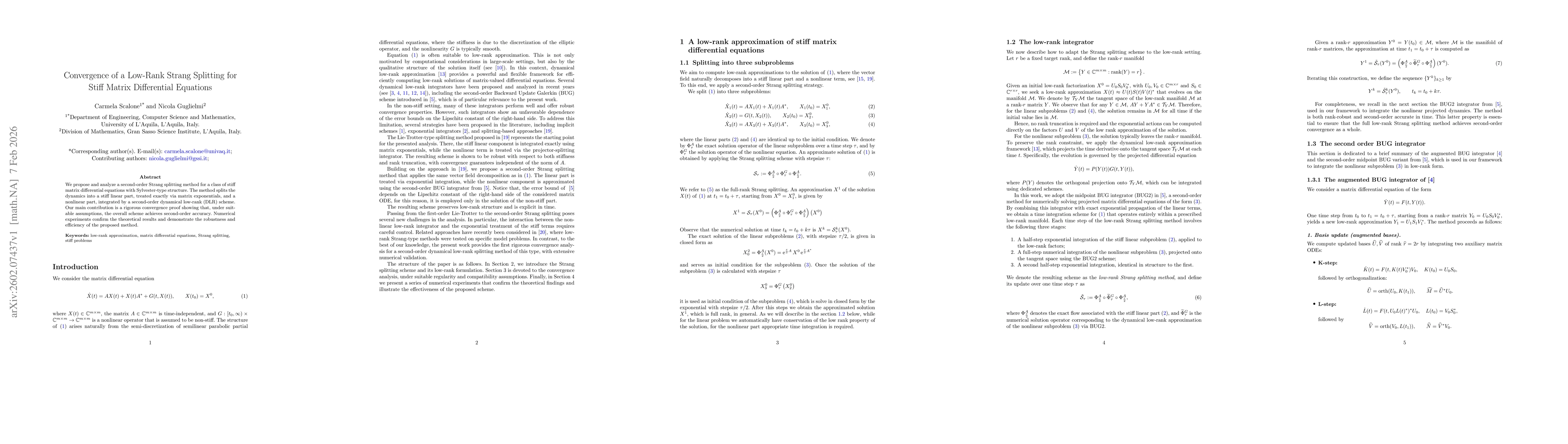 Thumbnail for Convergence of a Low-Rank Strang Splitting for Stiff Matrix Differential Equations