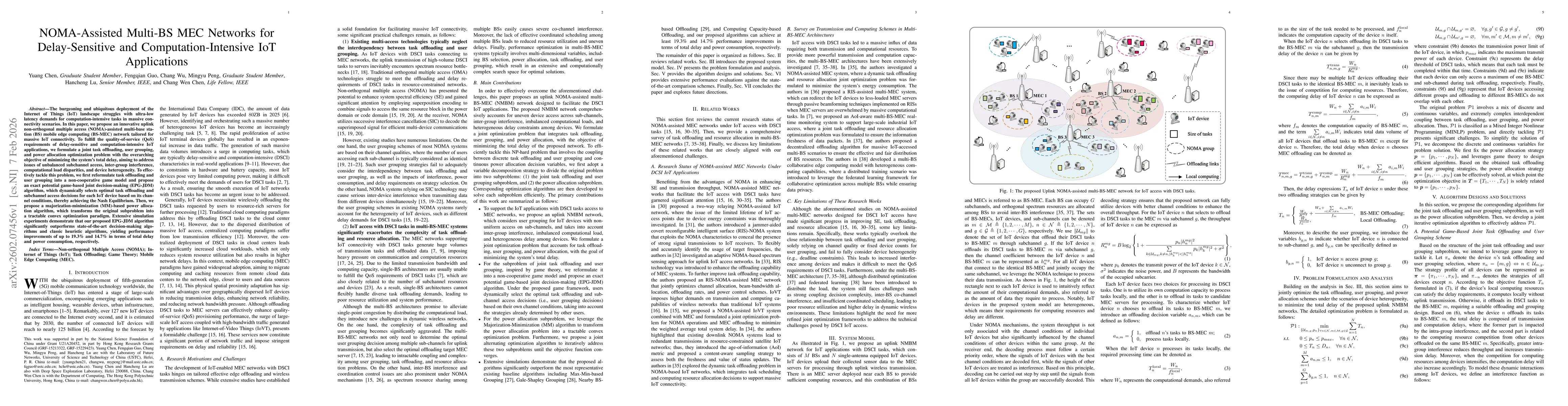 Thumbnail for NOMA-Assisted Multi-BS MEC Networks for Delay-Sensitive and Computation-Intensive IoT Applications