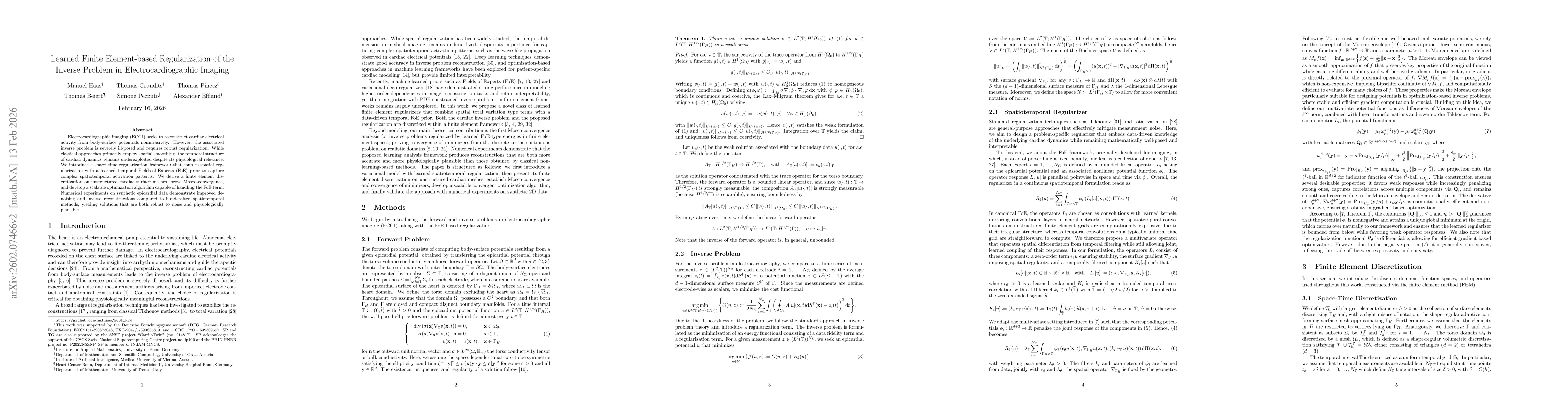 Thumbnail for Learned Finite Element-based Regularization of the Inverse Problem in Electrocardiographic Imaging