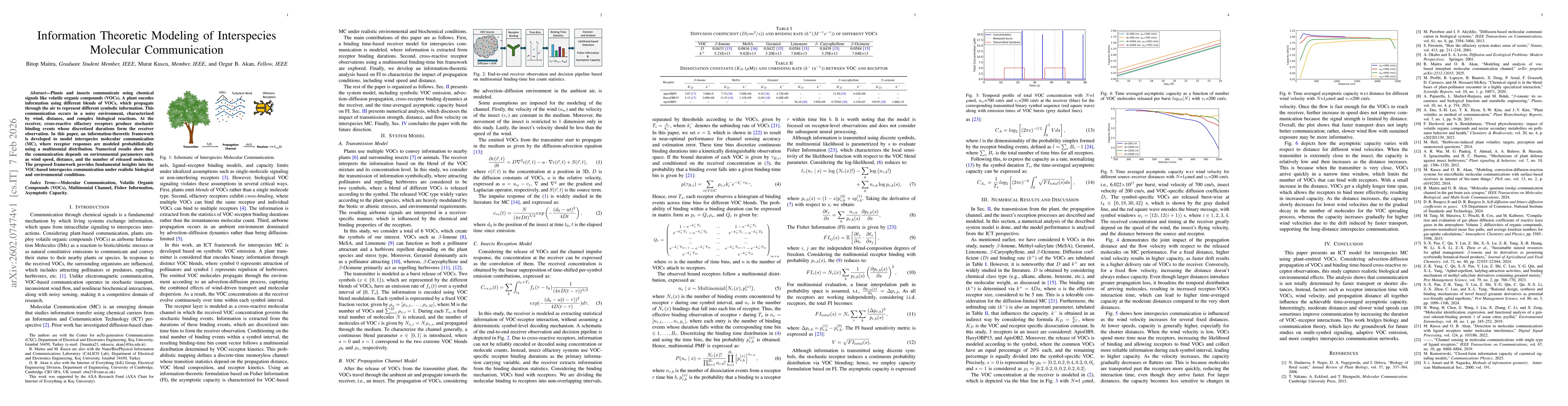 Thumbnail for Information Theoretic Modeling of Interspecies Molecular Communication