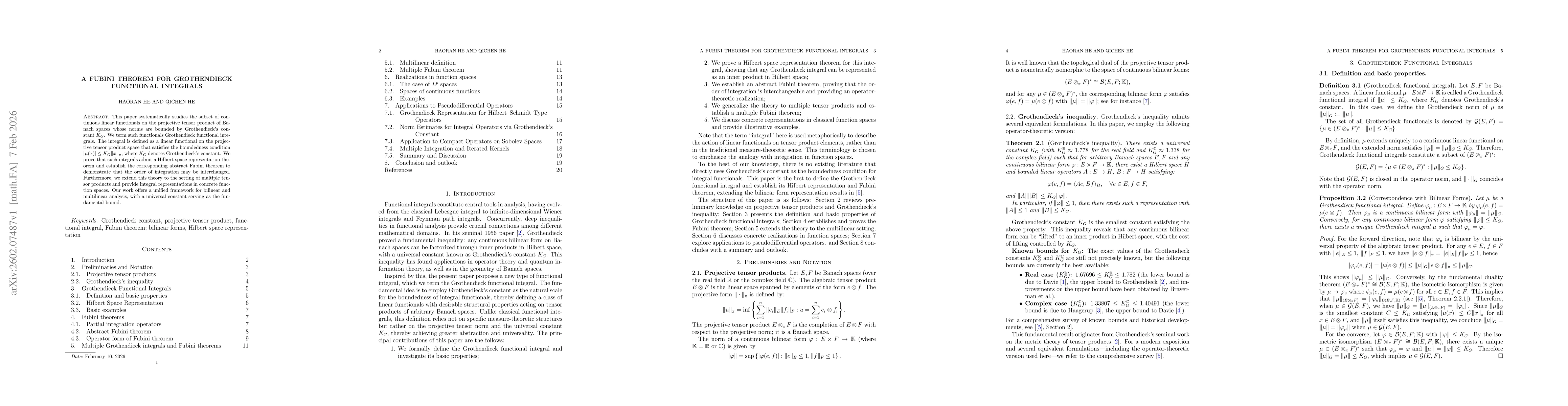 Thumbnail for A Fubini Theorem for Grothendieck Functional Integrals