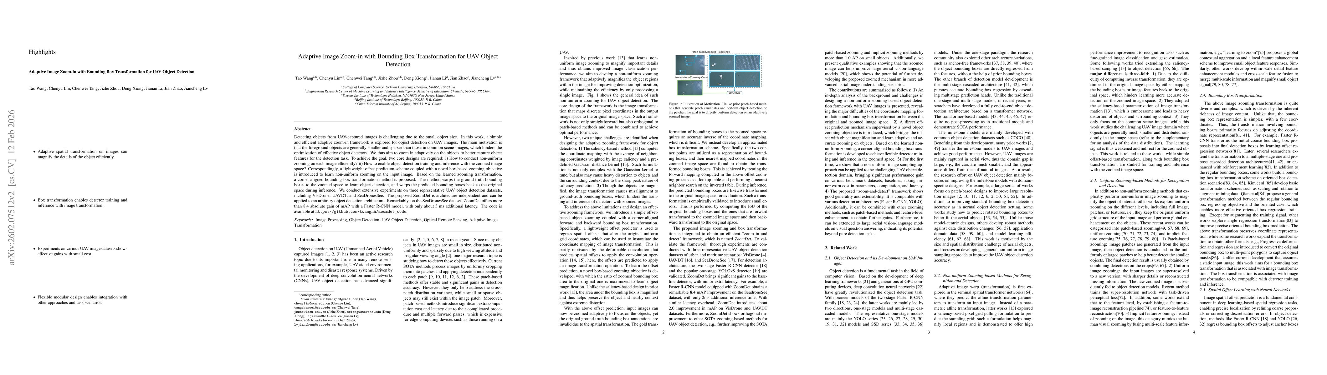 Thumbnail for Adaptive Image Zoom-in with Bounding Box Transformation for UAV Object Detection