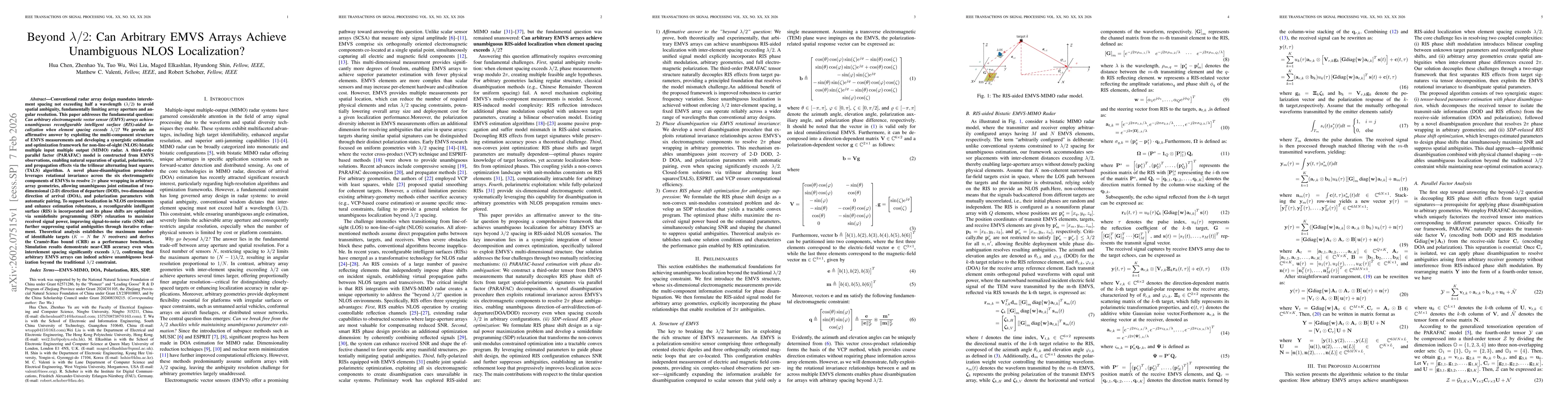 Thumbnail for Beyond $λ/2$: Can Arbitrary EMVS Arrays Achieve Unambiguous NLOS Localization?