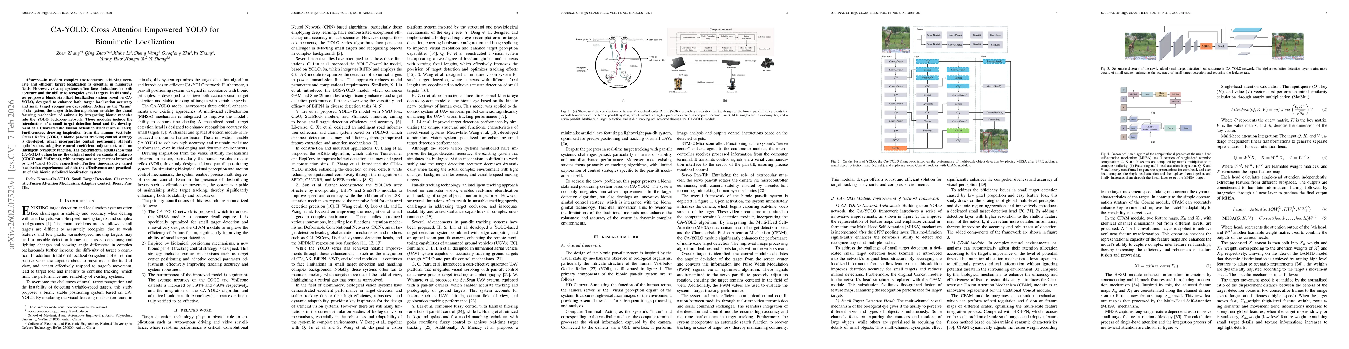 Thumbnail for CA-YOLO: Cross Attention Empowered YOLO for Biomimetic Localization