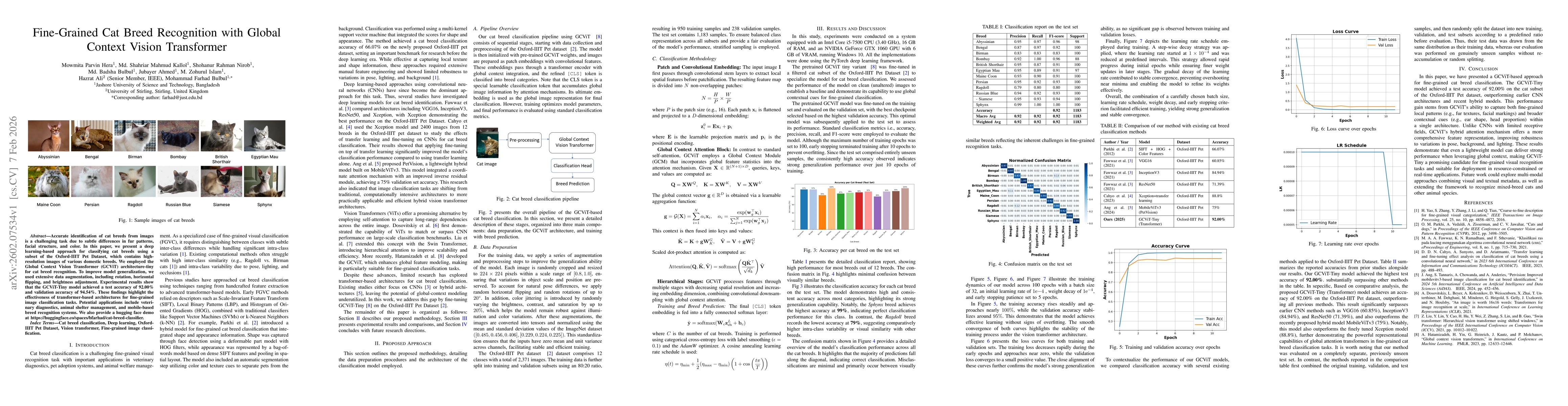 Thumbnail for Fine-Grained Cat Breed Recognition with Global Context Vision Transformer