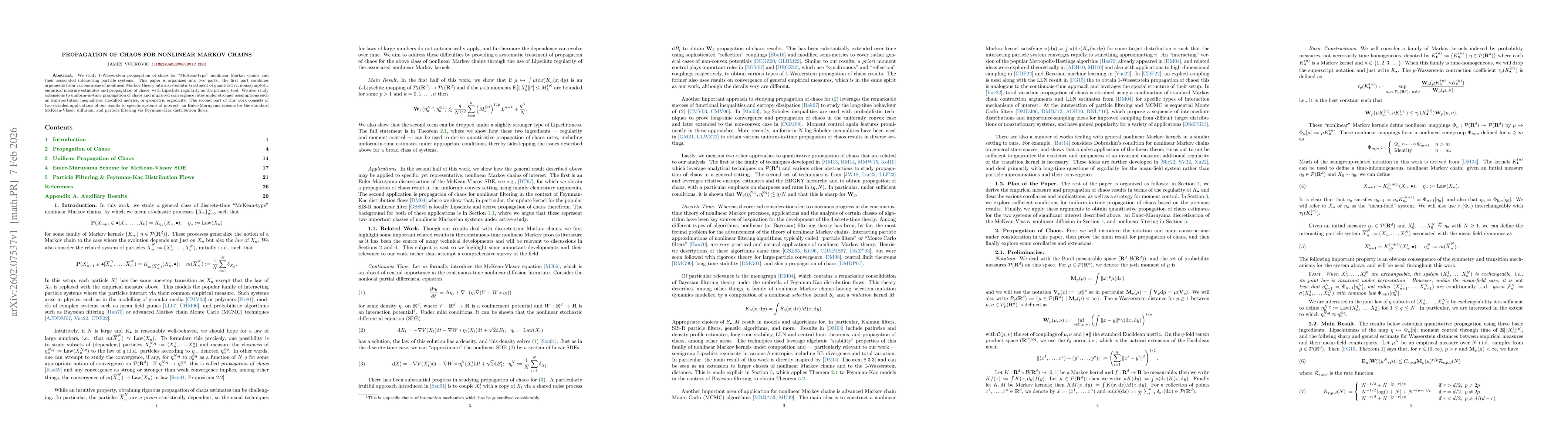 Thumbnail for Propagation of Chaos for Nonlinear Markov Chains