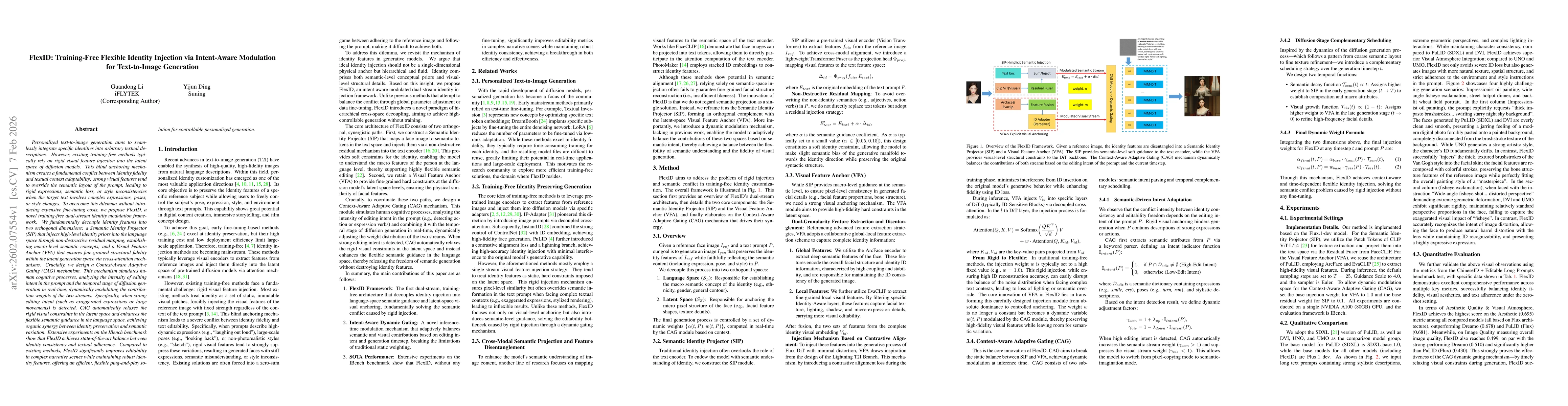 Thumbnail for FlexID: Training-Free Flexible Identity Injection via Intent-Aware Modulation for Text-to-Image Generation