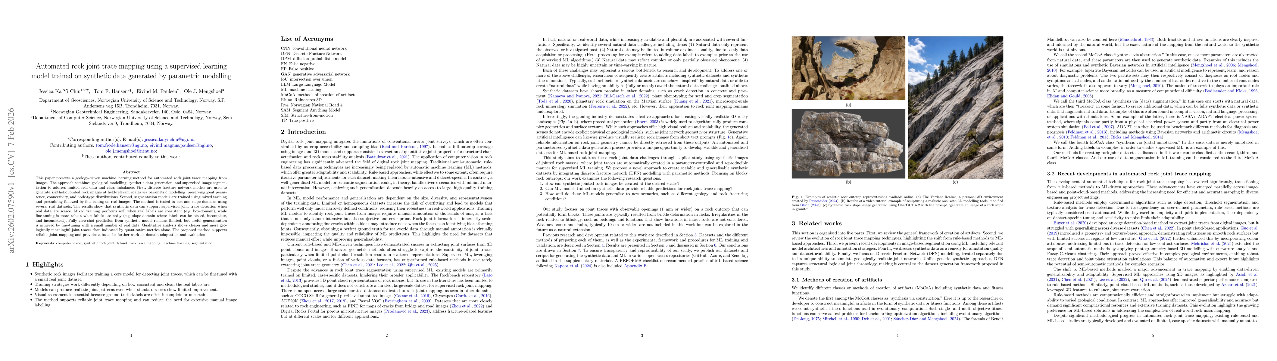 Thumbnail for Automated rock joint trace mapping using a supervised learning model trained on synthetic data generated by parametric modelling