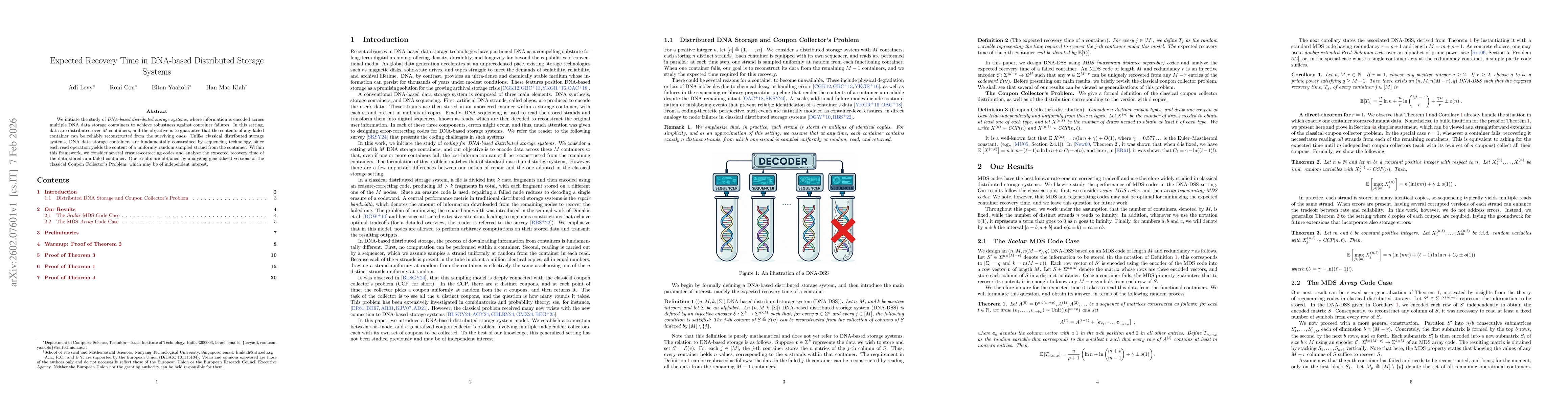 Thumbnail for Expected Recovery Time in DNA-based Distributed Storage Systems