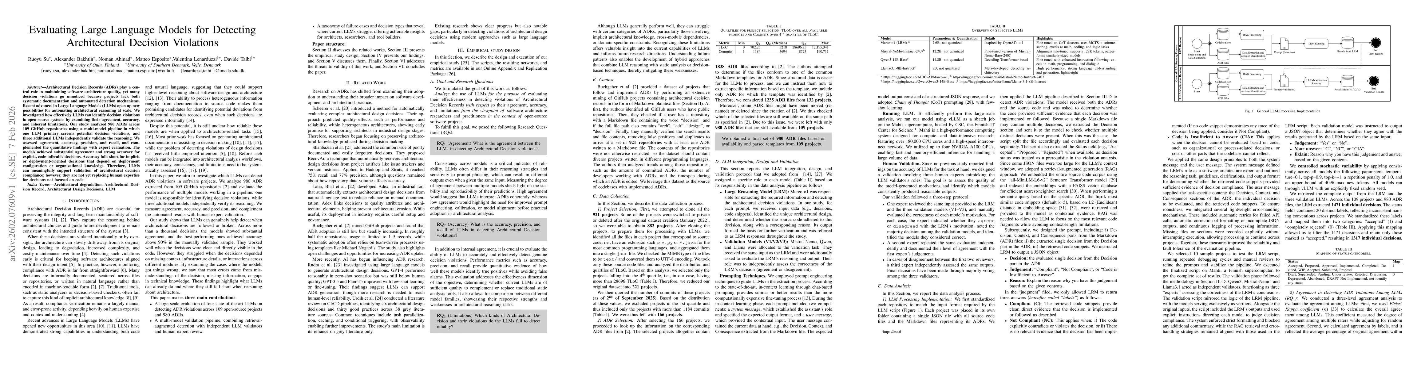 Thumbnail for Evaluating Large Language Models for Detecting Architectural Decision Violations