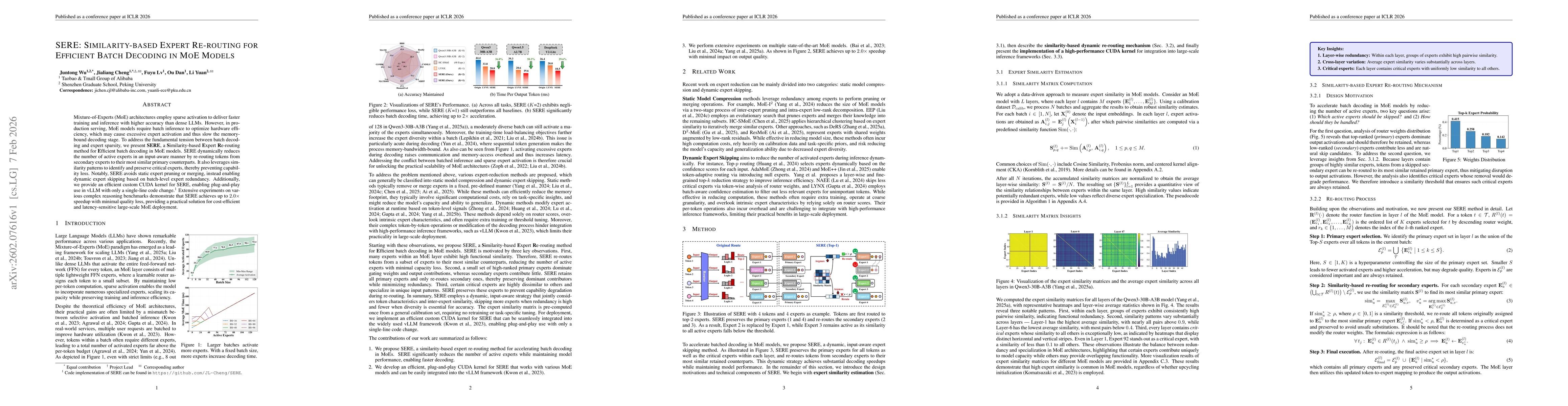 Thumbnail for SERE: Similarity-based Expert Re-routing for Efficient Batch Decoding in MoE Models