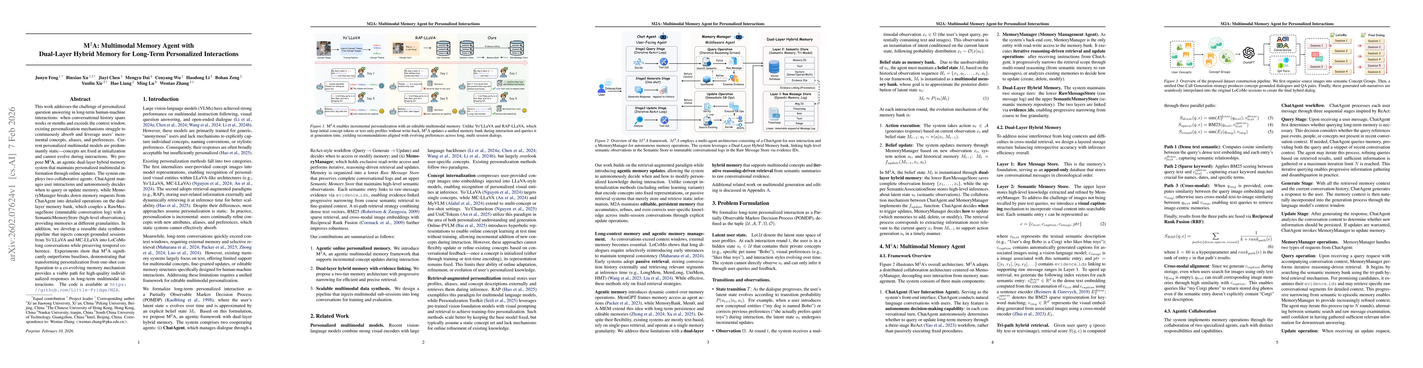 Thumbnail for M2A: Multimodal Memory Agent with Dual-Layer Hybrid Memory for Long-Term Personalized Interactions