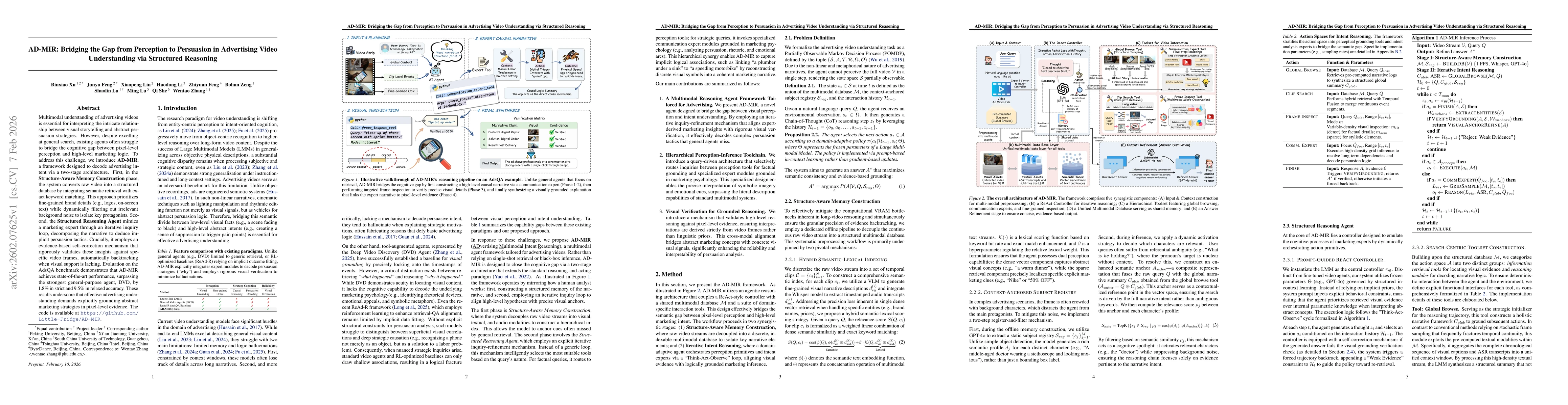 Thumbnail for AD-MIR: Bridging the Gap from Perception to Persuasion in Advertising Video Understanding via Structured Reasoning