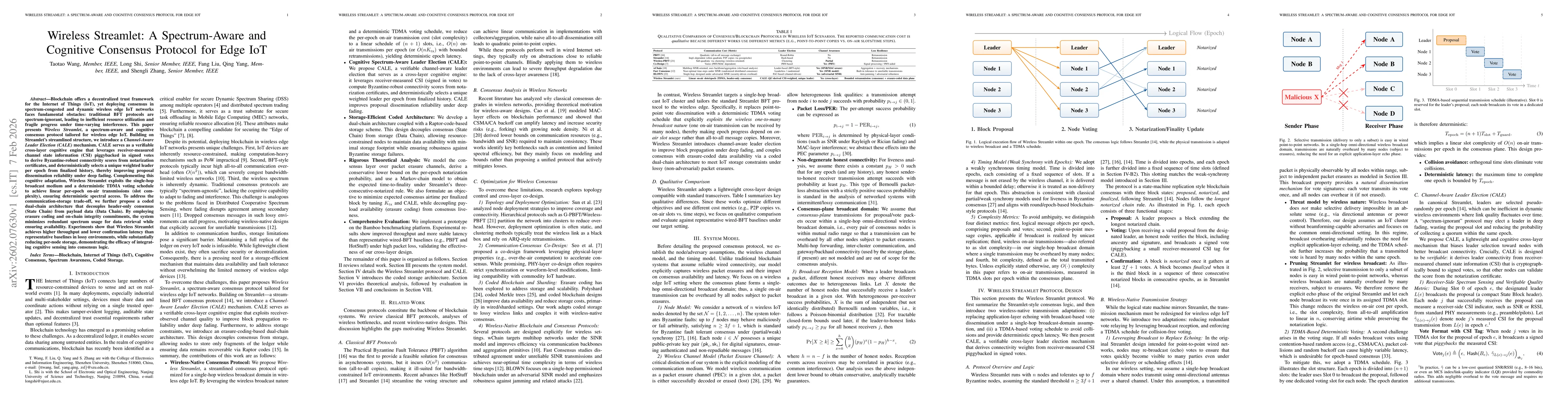 Thumbnail for Wireless Streamlet: A Spectrum-Aware and Cognitive Consensus Protocol for Edge IoT