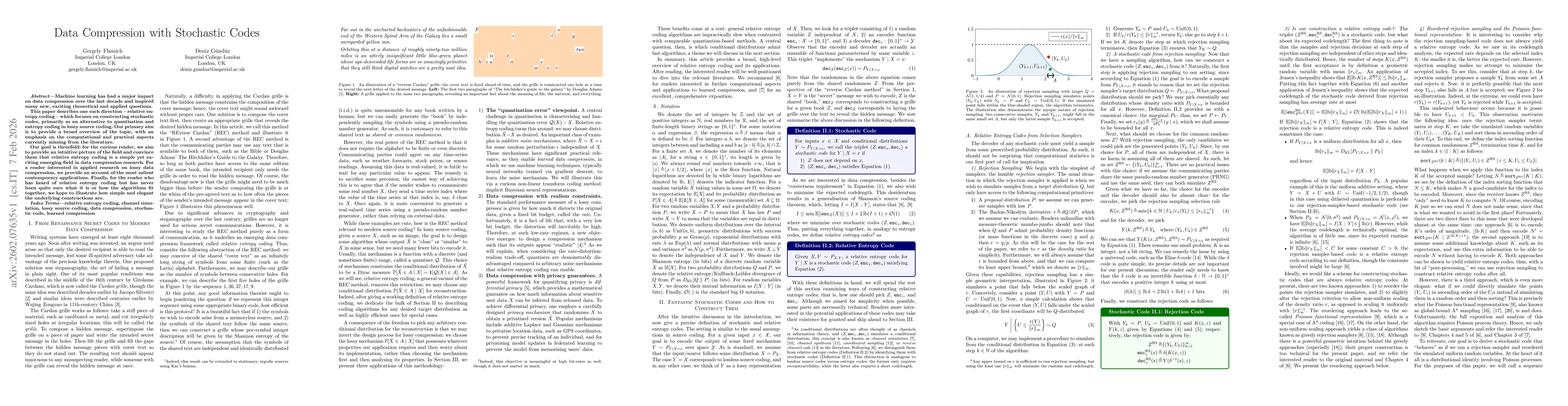 Thumbnail for Data Compression with Stochastic Codes