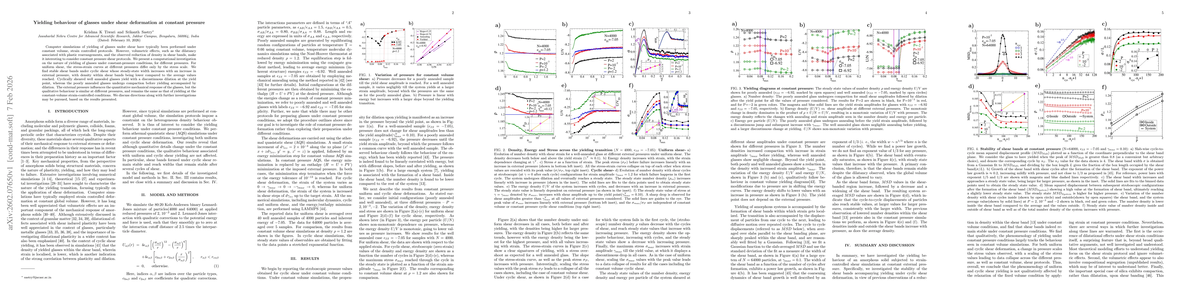 Thumbnail for Yielding behaviour of glasses under shear deformation at constant pressure