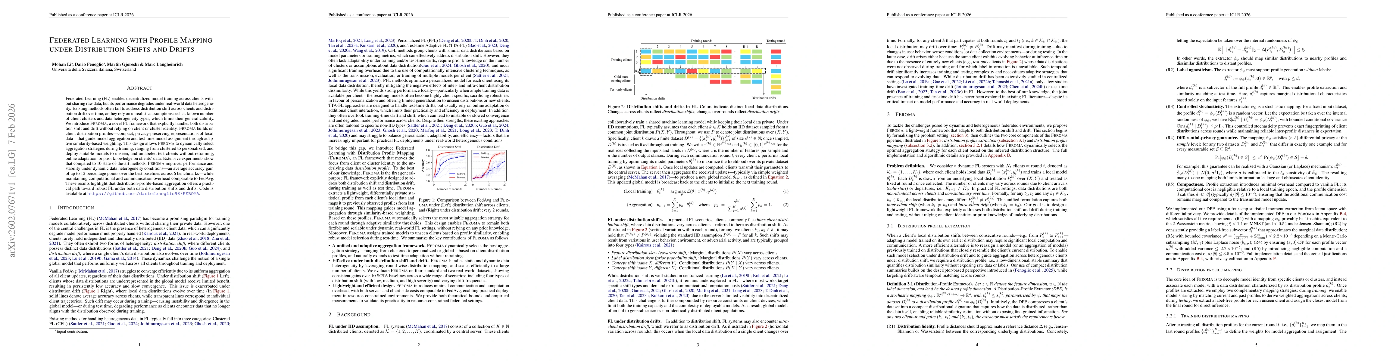 Thumbnail for Federated Learning with Profile Mapping under Distribution Shifts and Drifts