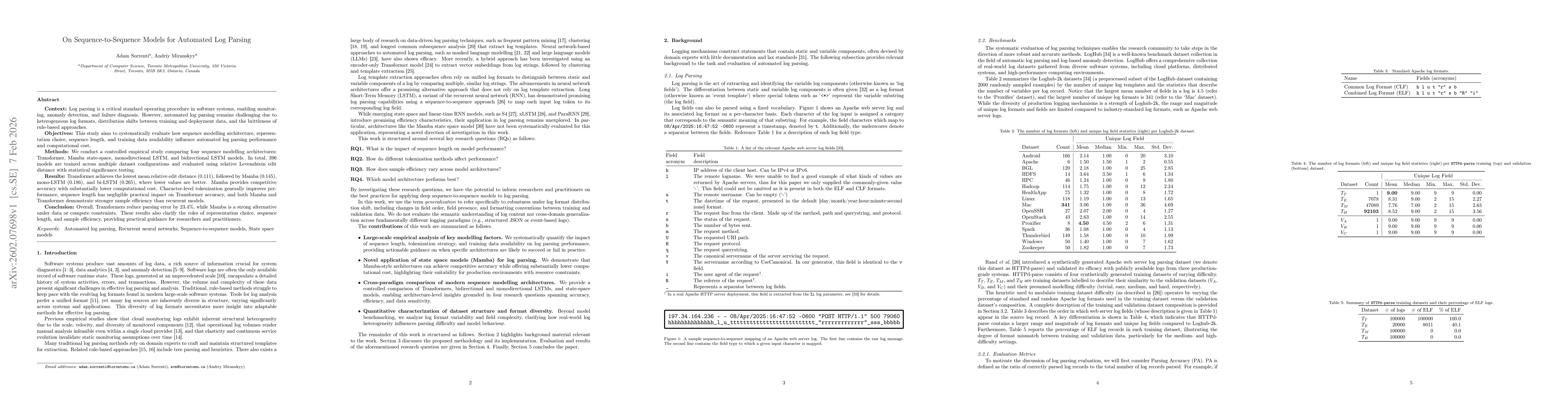 Thumbnail for On Sequence-to-Sequence Models for Automated Log Parsing