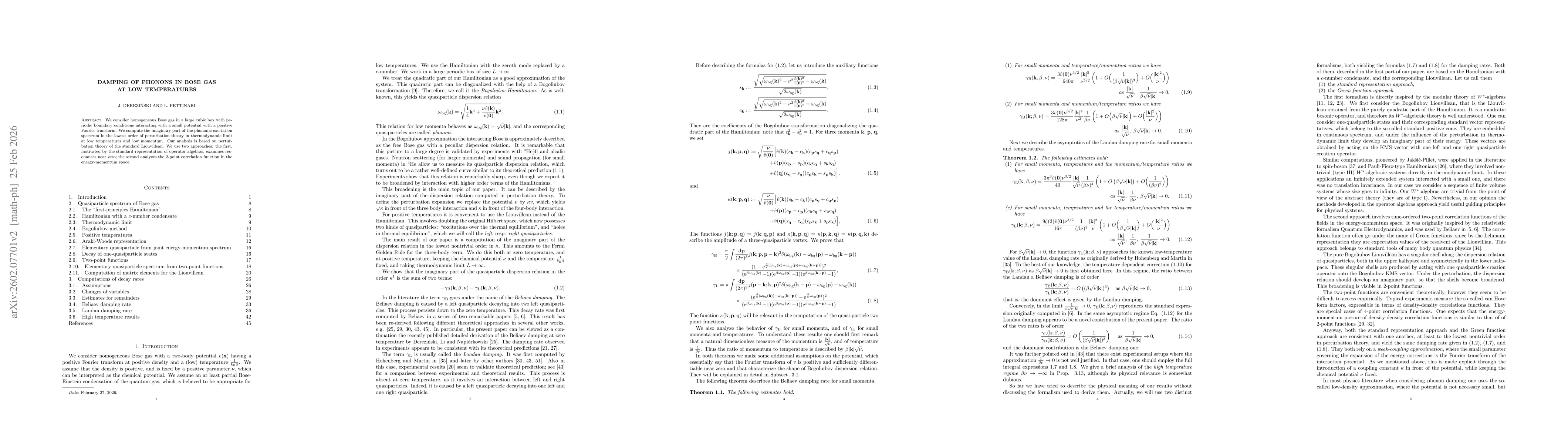 Thumbnail for Damping of phonons in Bose gas at low temperatures