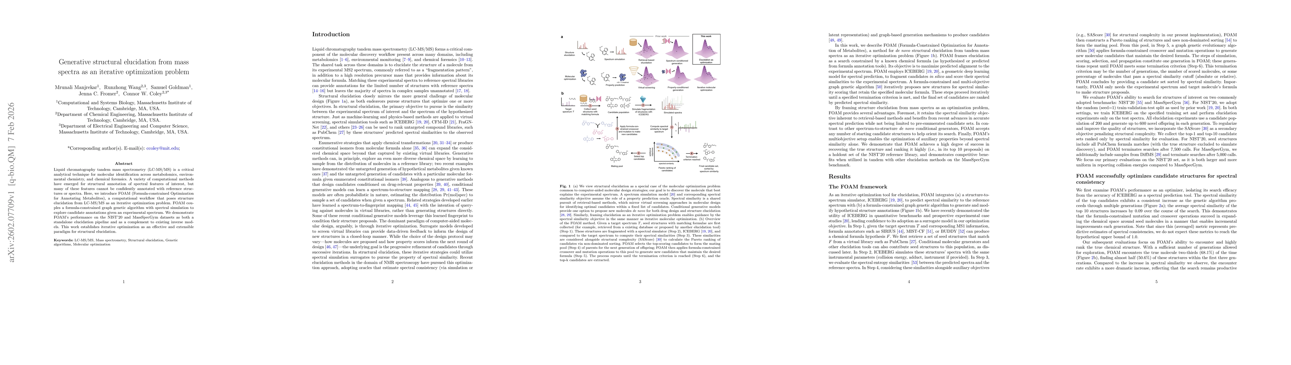 Thumbnail for Generative structural elucidation from mass spectra as an iterative optimization problem