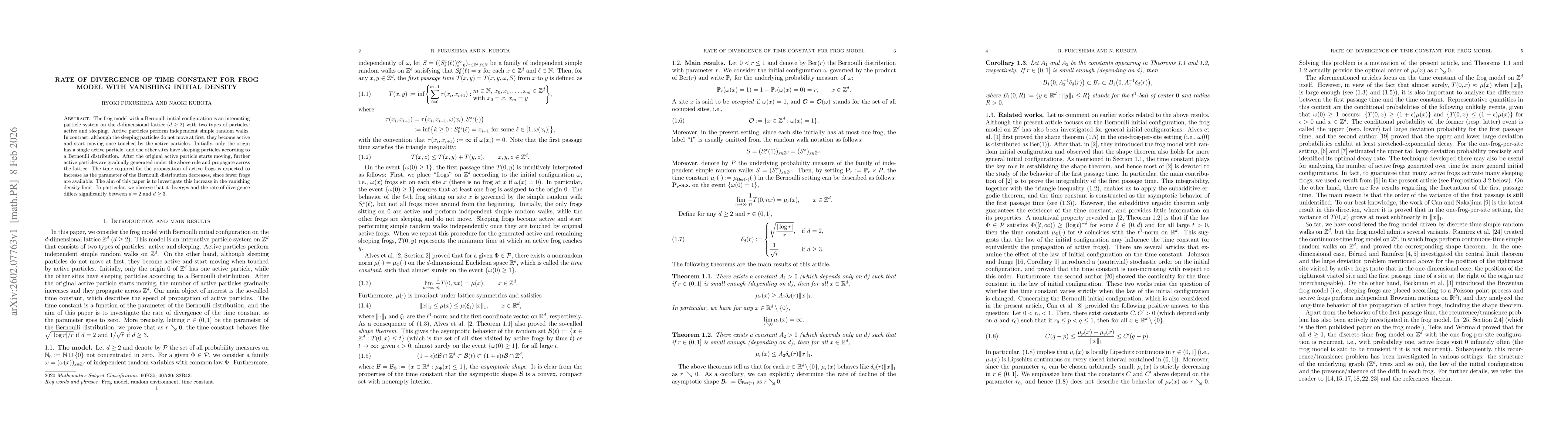 Thumbnail for Rate of divergence of time constant for frog model with vanishing initial density