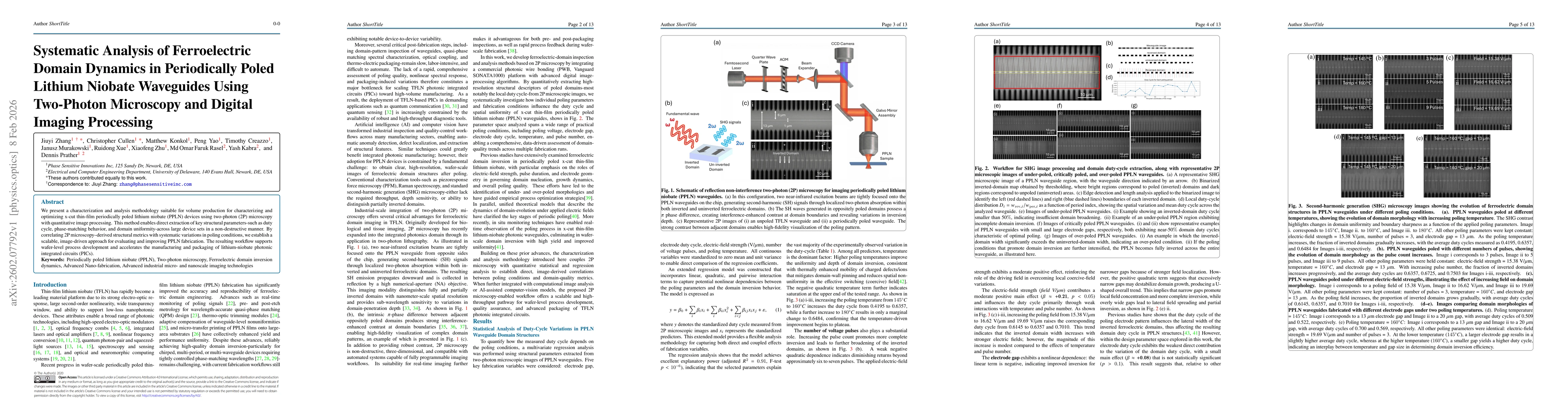 Thumbnail for Systematic Analysis of Ferroelectric Domain Dynamics in Periodically Poled Lithium Niobate Waveguides Using Two-Photon Microscopy and Digital Imaging Processing
