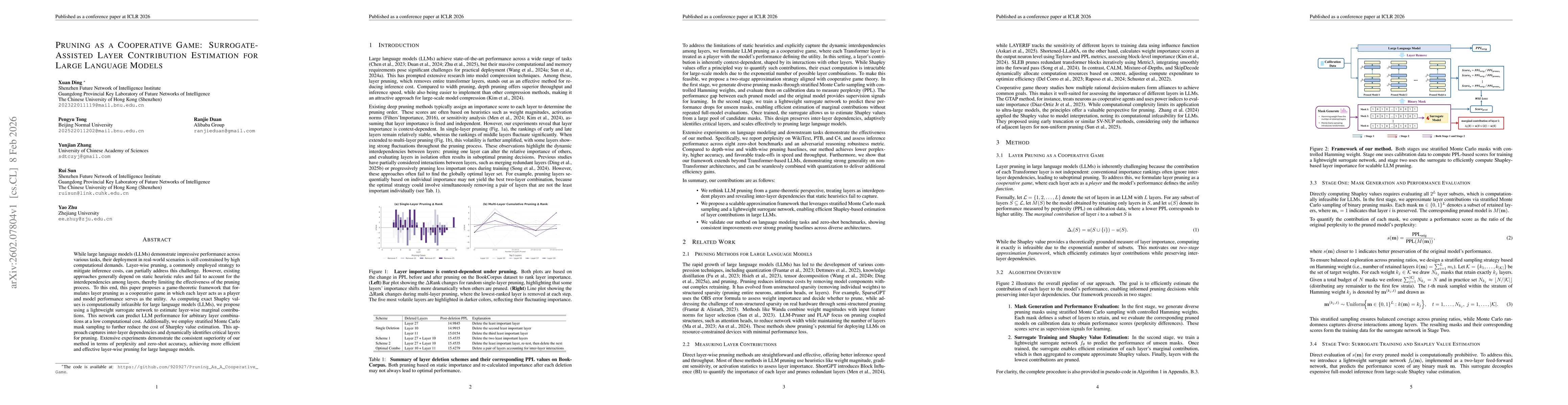 Thumbnail for Pruning as a Cooperative Game: Surrogate-Assisted Layer Contribution Estimation for Large Language Models
