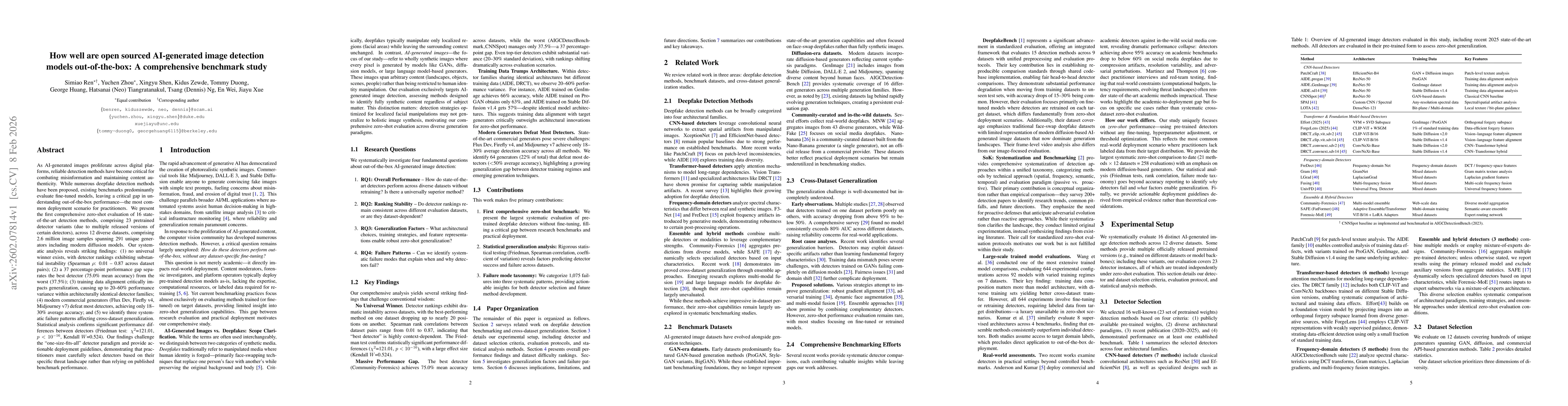 Thumbnail for How well are open sourced AI-generated image detection models out-of-the-box: A comprehensive benchmark study