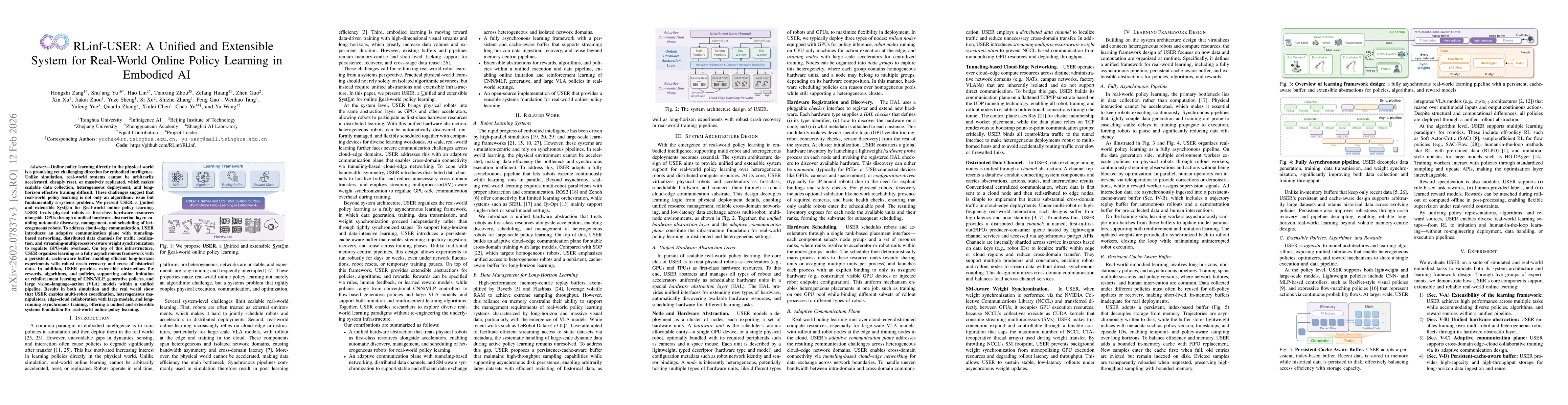 Thumbnail for RLinf-USER: A Unified and Extensible System for Real-World Online Policy Learning in Embodied AI